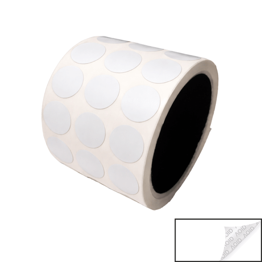 2,000 White No Residue Tamper-Evident Security Labels TamperGuard® Seal Sticker, Round/ Circle 0.75" diameter (19mm).