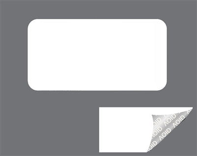 500 White TamperGuard® Tamper Evident Security Label Seal Sticker Non Residue, Rectangle 1"x 0.5" (25mm x 13mm).