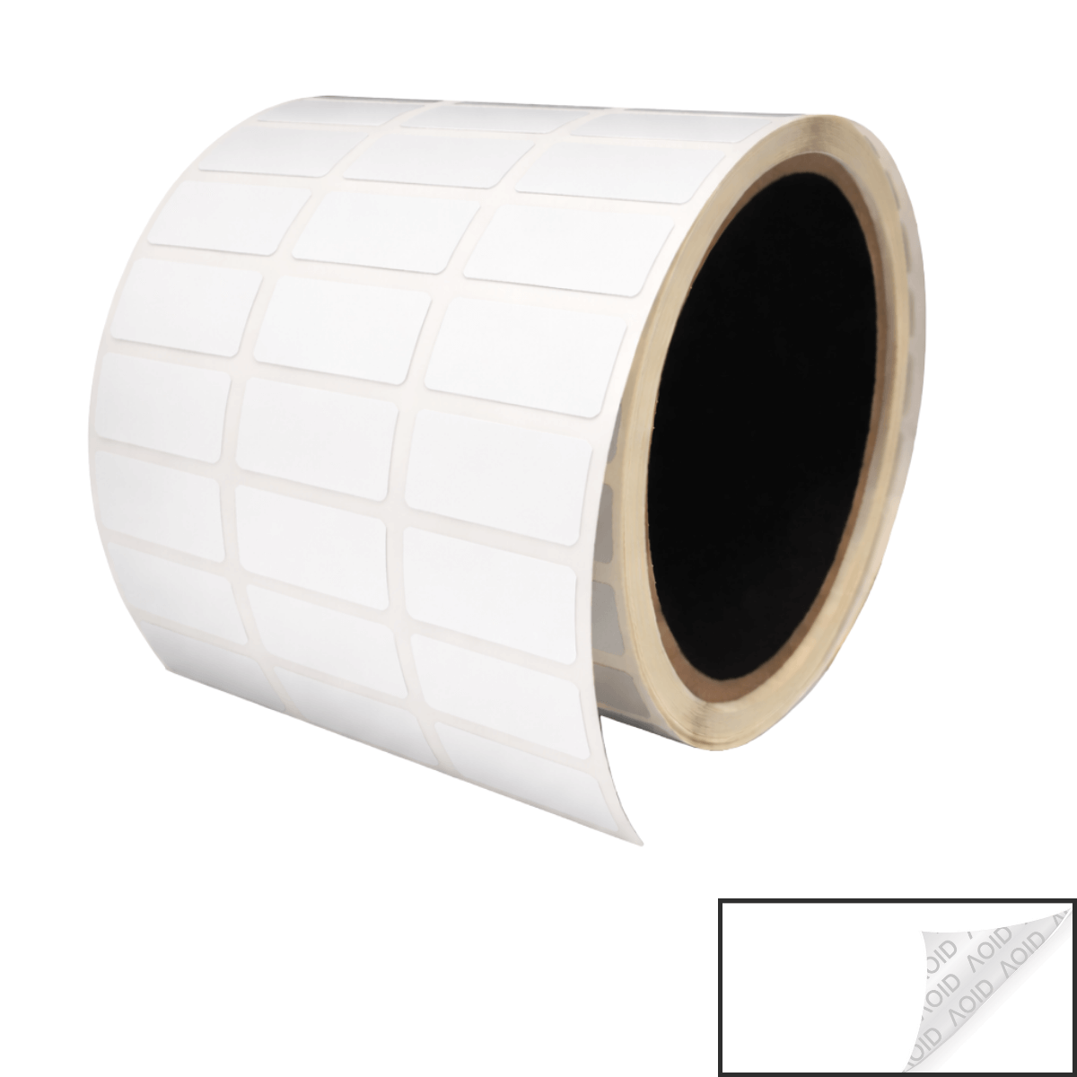 500 White TamperGuard® Tamper Evident Security Label Seal Sticker Non Residue, Rectangle 1"x 0.5" (25mm x 13mm).
