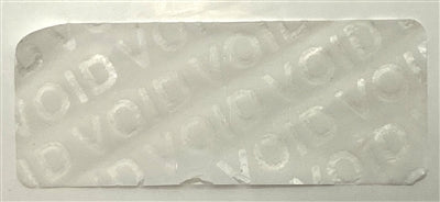 250 White No Residue Tamper-Evident Security Labels TamperGuard® Seal Sticker, Rectangle 1.5" x 0.6" (38mm x 15mm).