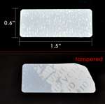 250 White No Residue Tamper-Evident Security Labels TamperGuard® Seal Sticker, Rectangle 1.5" x 0.6" (38mm x 15mm).