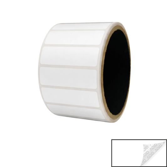 500 White No Residue Tamper-Evident Security Labels TamperGuard® Seal Sticker, Rectangle 2" x 0.5" (51mm x 13mm).
