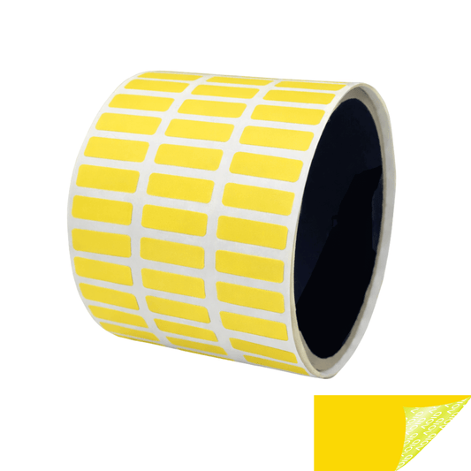 500 Yellow TamperGuard® Tamper Evident Security Label Seal Sticker Non Residue, Rectangle 0.75" x 0.25" (19mm x 6mm).
