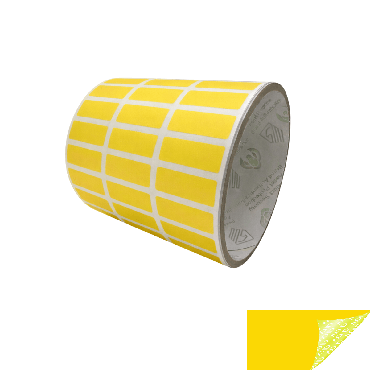 10,000 Yellow TamperGuard® Tamper Evident Security Label Seal Sticker Non Residue, Rectangle 1"x 0.375" (25mm x 9mm).