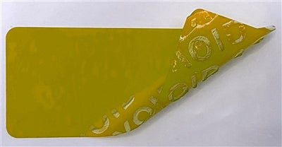 500 Yellow No Residue Tamper-Evident Security Labels TamperGuard® Seal Sticker, Rectangle 1.5" x 0.6" (38mm x 15mm).