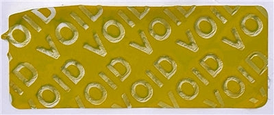 500 Yellow No Residue Tamper-Evident Security Labels TamperGuard® Seal Sticker, Rectangle 1.5" x 0.6" (38mm x 15mm).