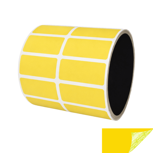 500 Yellow No Residue Tamper-Evident Security Labels TamperGuard® Seal Sticker, Rectangle 1.5" x 0.6" (38mm x 15mm).