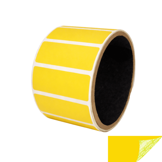 500 Yellow TamperGuard® Tamper Evident Security Label Seal Sticker Non Residue, Rectangle 2" x 0.75" (51mm x 19mm).