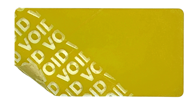 500 Yellow No Residue Tamper-Evident Security Labels TamperGuard® Seal Sticker, Rectangle 2" x 1" (51mm x 25mm).
