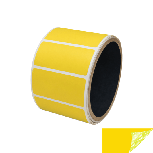 500 Yellow No Residue Tamper-Evident Security Labels TamperGuard® Seal Sticker, Rectangle 2" x 1" (51mm x 25mm).