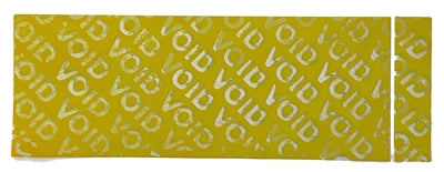500 Yellow No Residue Tamper-Evident Security Labels TamperGuard® Seal Sticker, Rectangle 2.75" x 1" (70mm x 25mm).