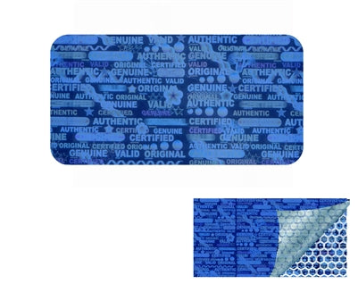 10,000 Blue Tamper Evident Holographic Security Label Seal Sticker, Rectangle 1" x 0.5" (25mm x 13mm).