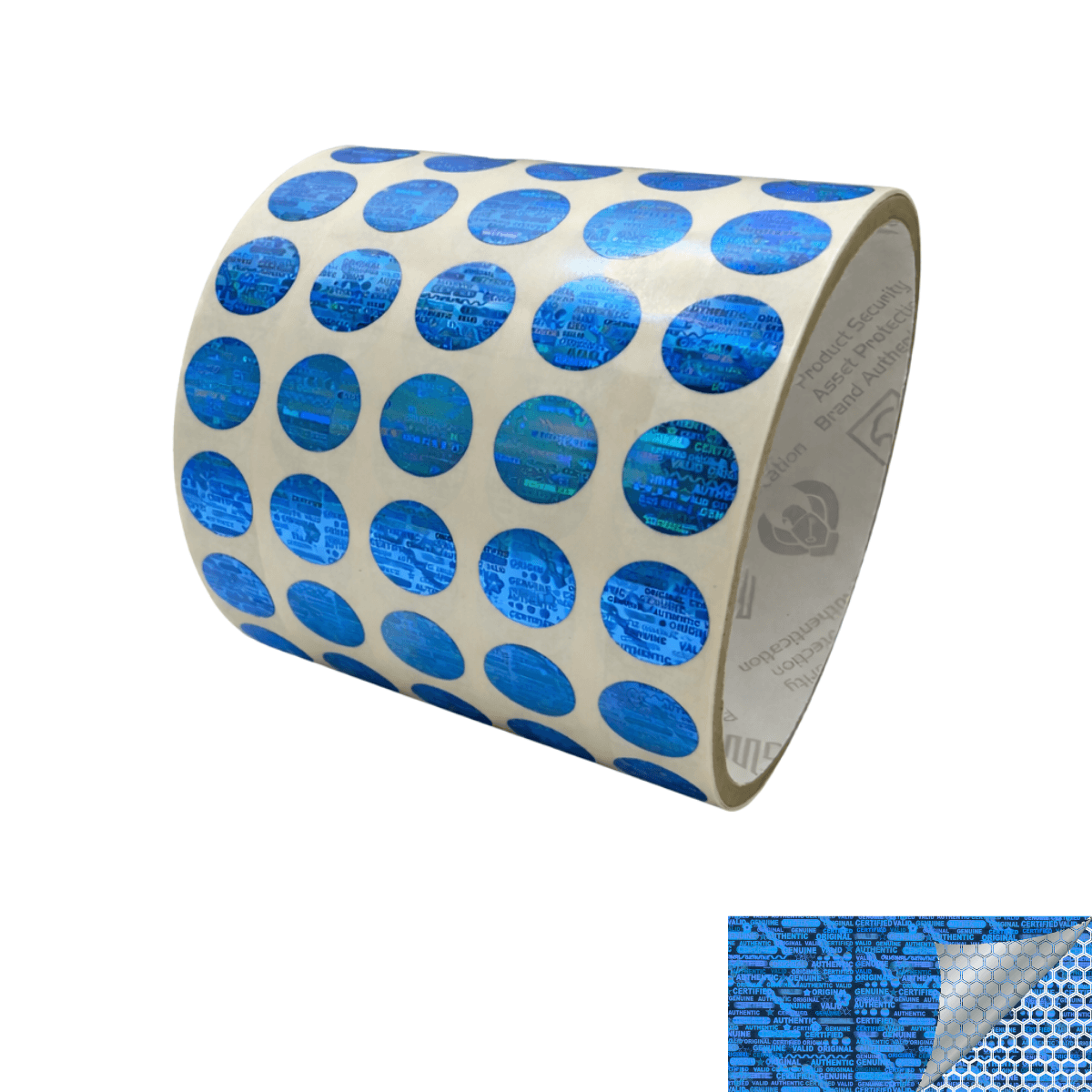 250 Blue Tamper Evident Holographic Security Round Label Seal Sticker, Round/ Circle 0.5" diameter (13mm).