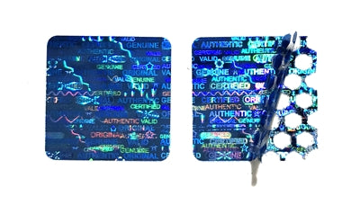 250 Blue Tamper Evident Holographic Security Label Seal Sticker, Square 0.75" (19mm).