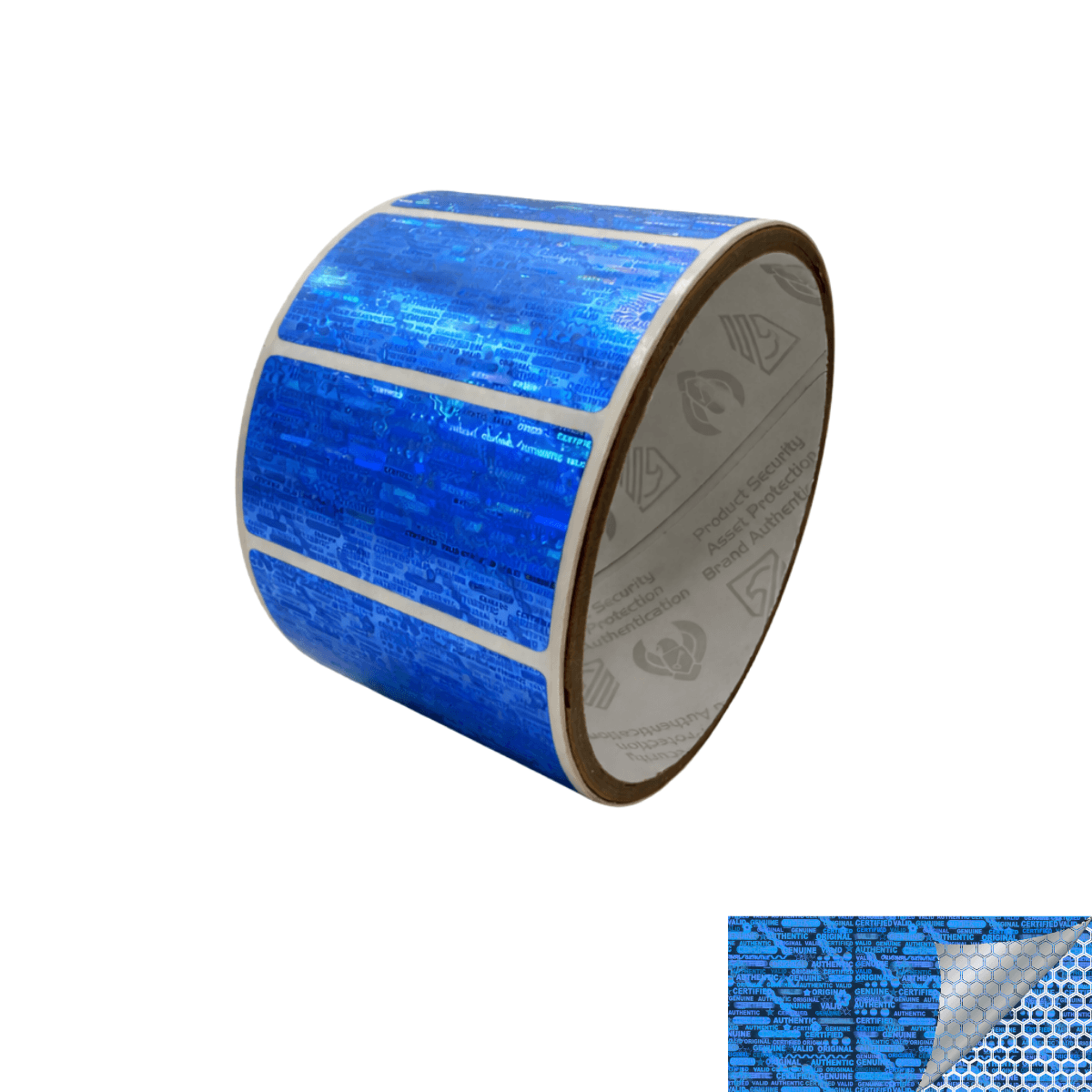 250 Blue Tamper Evident Holographic Security Label Seal Sticker, Rectangle 2" x 1" (51mm x 25mm)