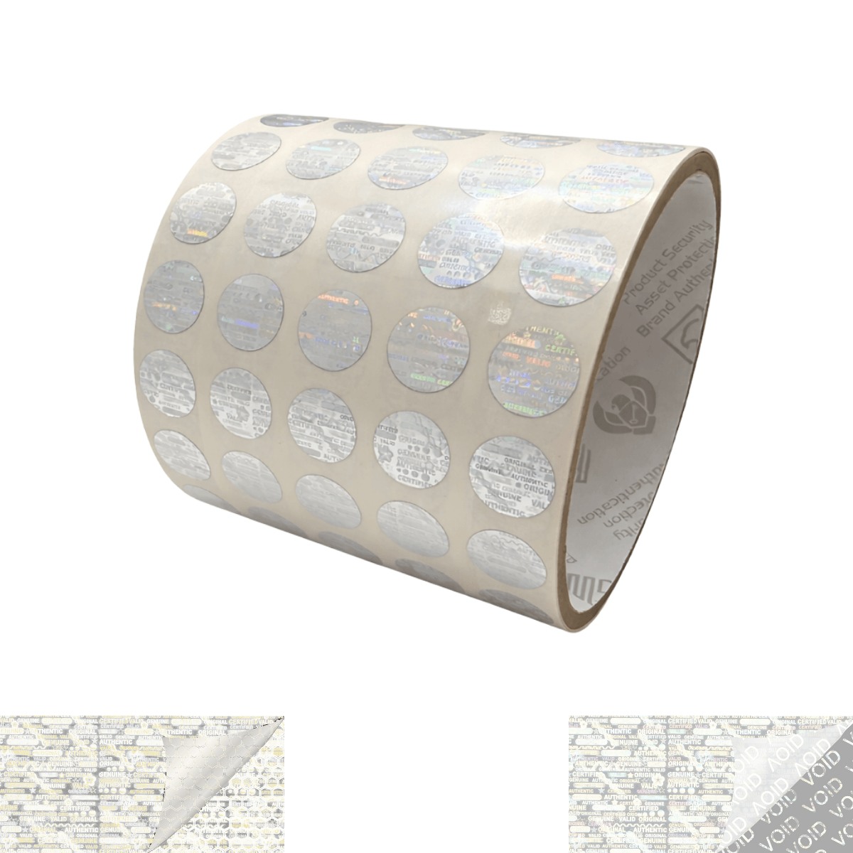 250 Clear Tamper Evident Holographic Security Round Label Seal Sticker, Round/ Circle 0.5" diameter (13mm).