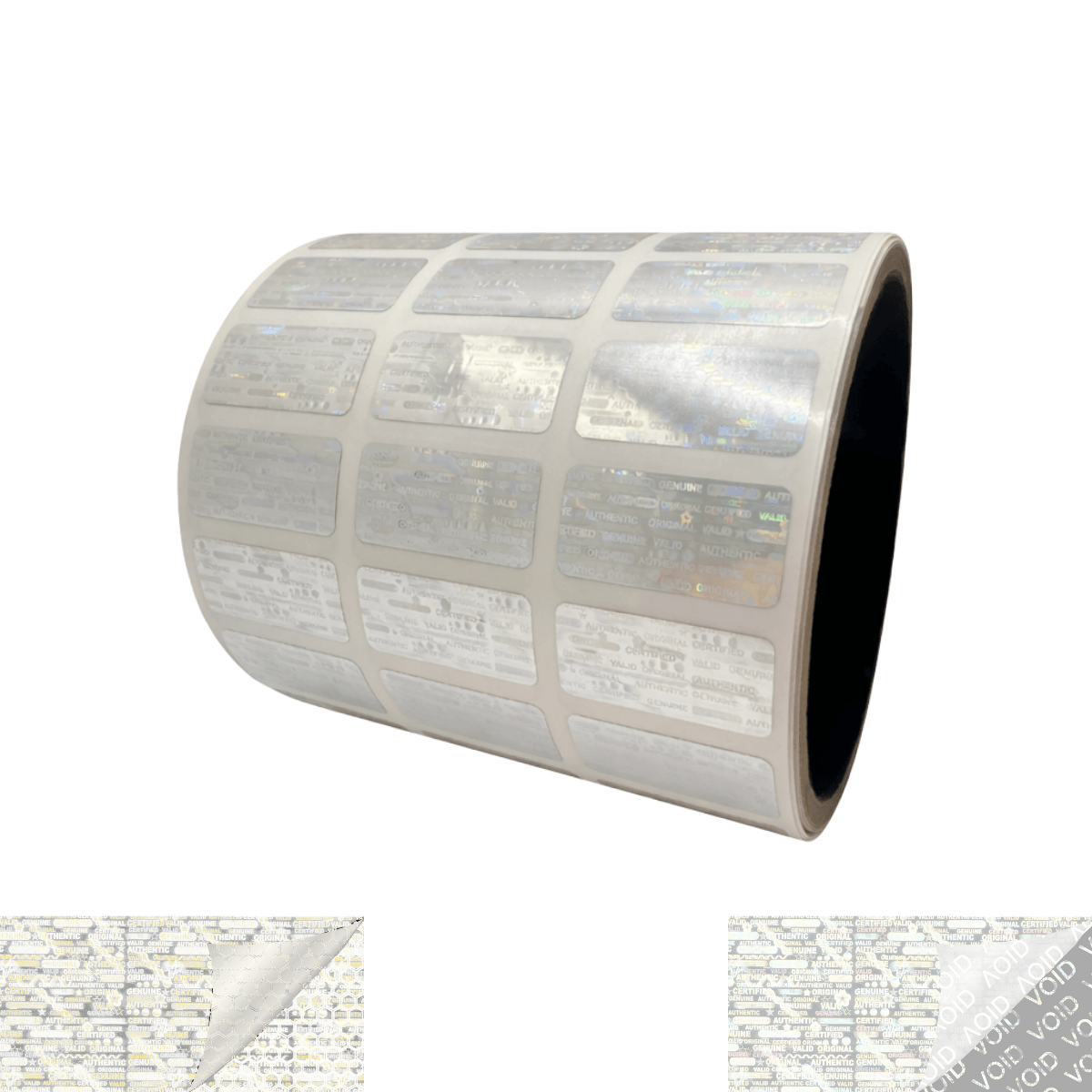1,000 Clear Tamper Evident Holographic Security Label Seal Sticker, Rectangle 1" x 0.5" (25mm x 13mm).