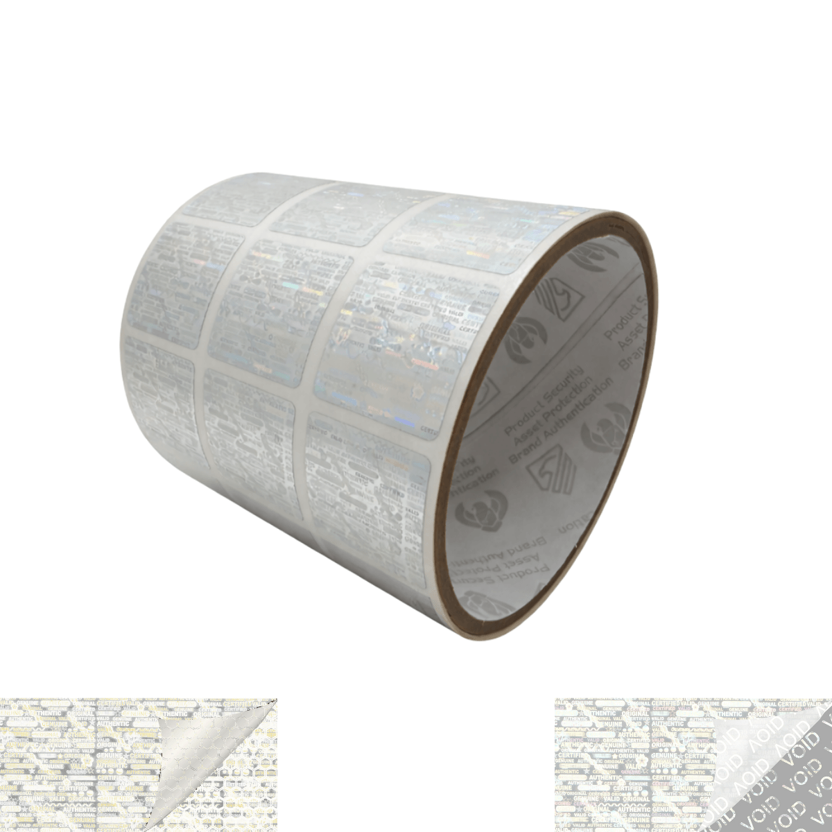 250 Clear Tamper Evident Holographic Security Label Seal Sticker, Square 1" x 1" (25mm x 25mm)