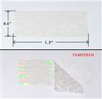 10,000 Clear Tamper Evident Holographic Security Label Seal Sticker, Rectangle 1.5" x 0.6" (38mm x 15mm).