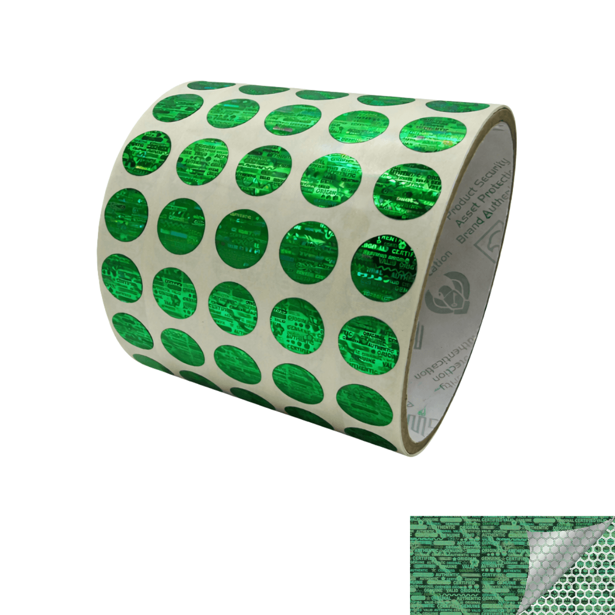 250 Green Tamper Evident Holographic Security Round Label Seal Sticker, Round/ Circle 0.5" diameter (13mm).