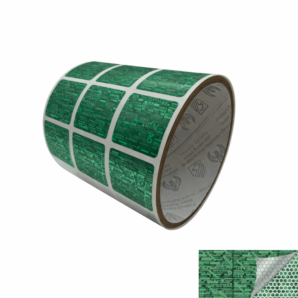 2,000 Green Tamper Evident Holographic Security Label Seal Sticker, Square 1" x 1" (25mm x 25mm)