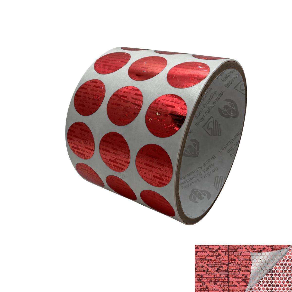 5,000 Red Tamper Evident Holographic Security Round Label Seal Sticker, Round/ Circle 0.75" diameter (19mm).