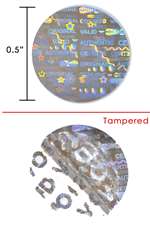 1,000 Silver Tamper Evident Holographic Security Round Label Seal Sticker, Round/ Circle 0.5" diameter (13mm).