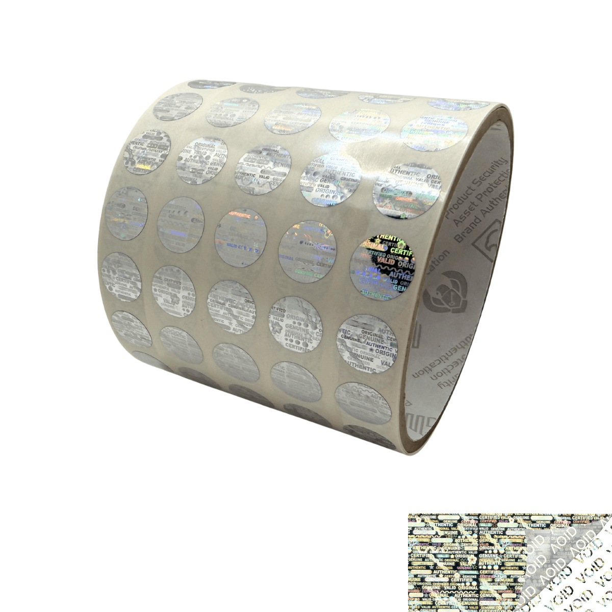 250 Silver Tamper Evident Holographic Security Round Label Seal Sticker, Round/ Circle 0.5" diameter (13mm).