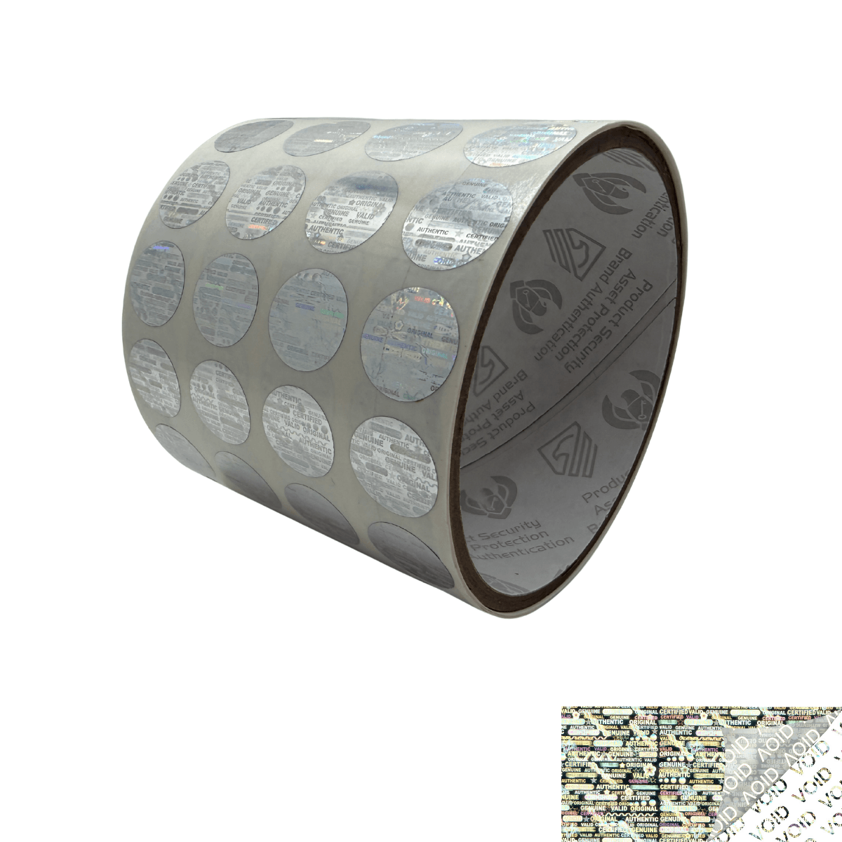 2,000 Silver Tamper Evident Holographic Security Round Label Seal Sticker, Round/ Circle 0.625" diameter (16mm).