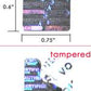 10,000 Silver Tamper Evident Holographic Security Label Seal Sticker, Rectangle 0.75" x 0.6" (19mm x 15mm).