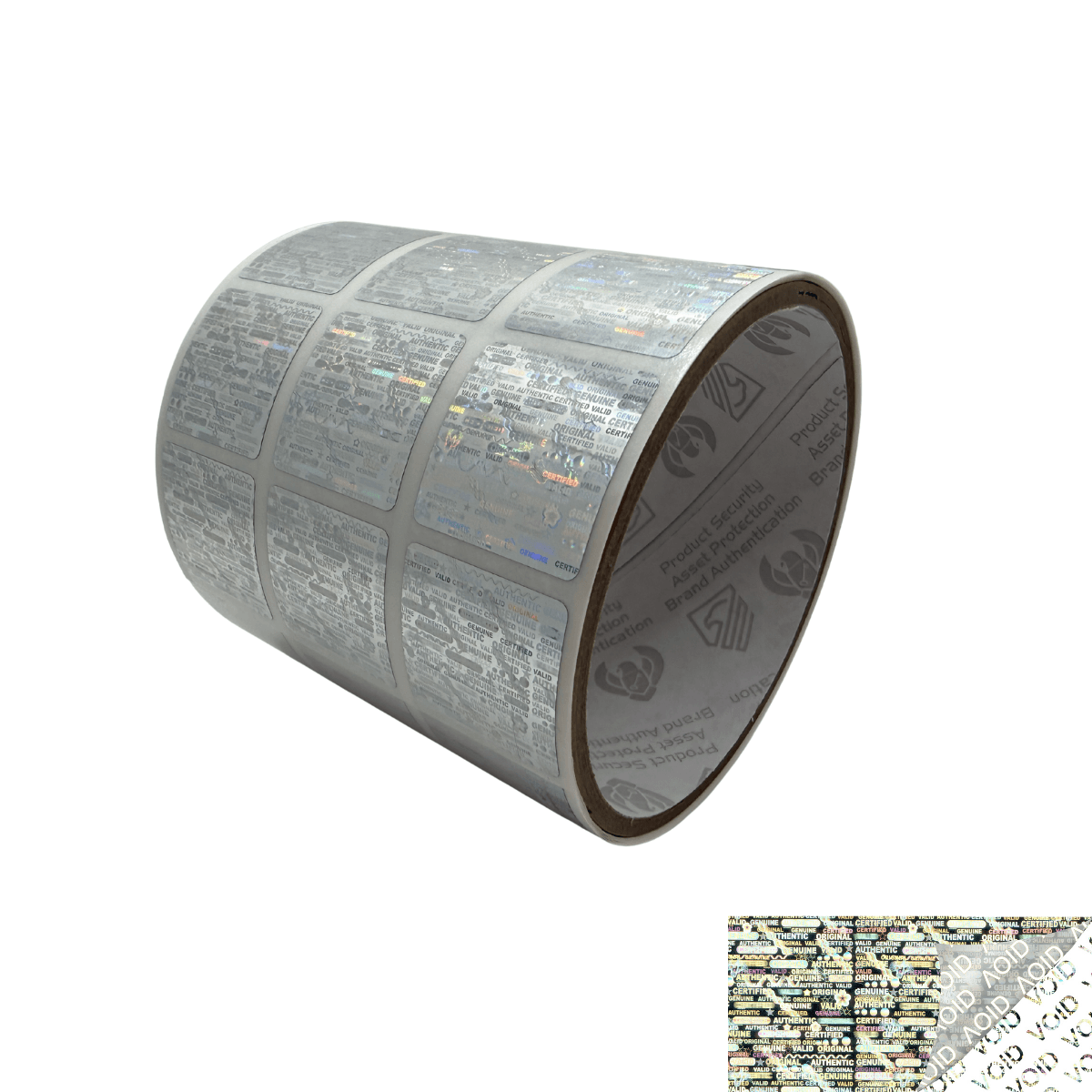 250 Silver Tamper Evident Holographic Security Label Seal Sticker, Square 1" x 1" (25mm x 25mm)