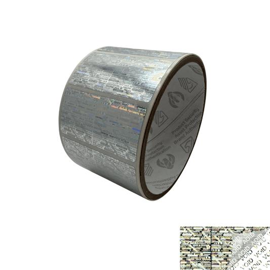 250 Silver Tamper Evident Holographic Security Label Seal Sticker, Rectangle 2" x 1" (51mm x 25mm)