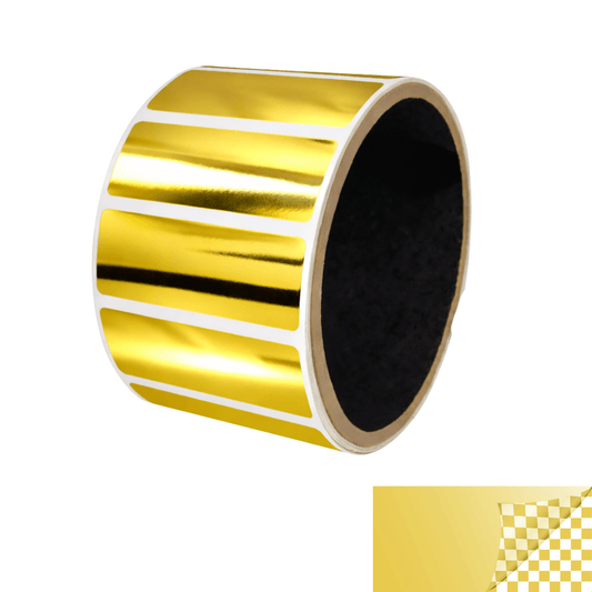 500 TamperVoidPro® Bright Gold Metallic Tamper-Evident Security Labels Seal Sticker, Rectangle 2" x 0.75" (51mm x 19mm).