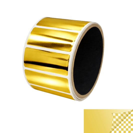 500 TamperVoidPro® Bright Gold Metallic Tamper-Evident Security Labels Seal Sticker, Rectangle 2" x 1" (51mm x 25mm).