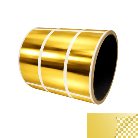 500 TamperVoidPro® Bright Gold Metallic Tamper-Evident Security Labels Seal Sticker, Rectangle 2.75" x 1" (70mm x 25mm).