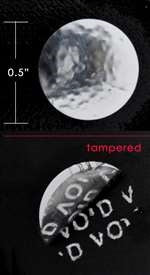 250 Bright TamperVoid Metallic Silver Tamper-Evident Security Labels Seal Sticker, Round/ Circle 0.5" diameter (13mm).