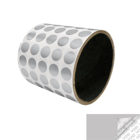 250 TamperVoidPro¬Æ Silver Matte Tamper-Evident Security Labels Seal Sticker, Round/ Circle 0.5" diameter (13mm).
