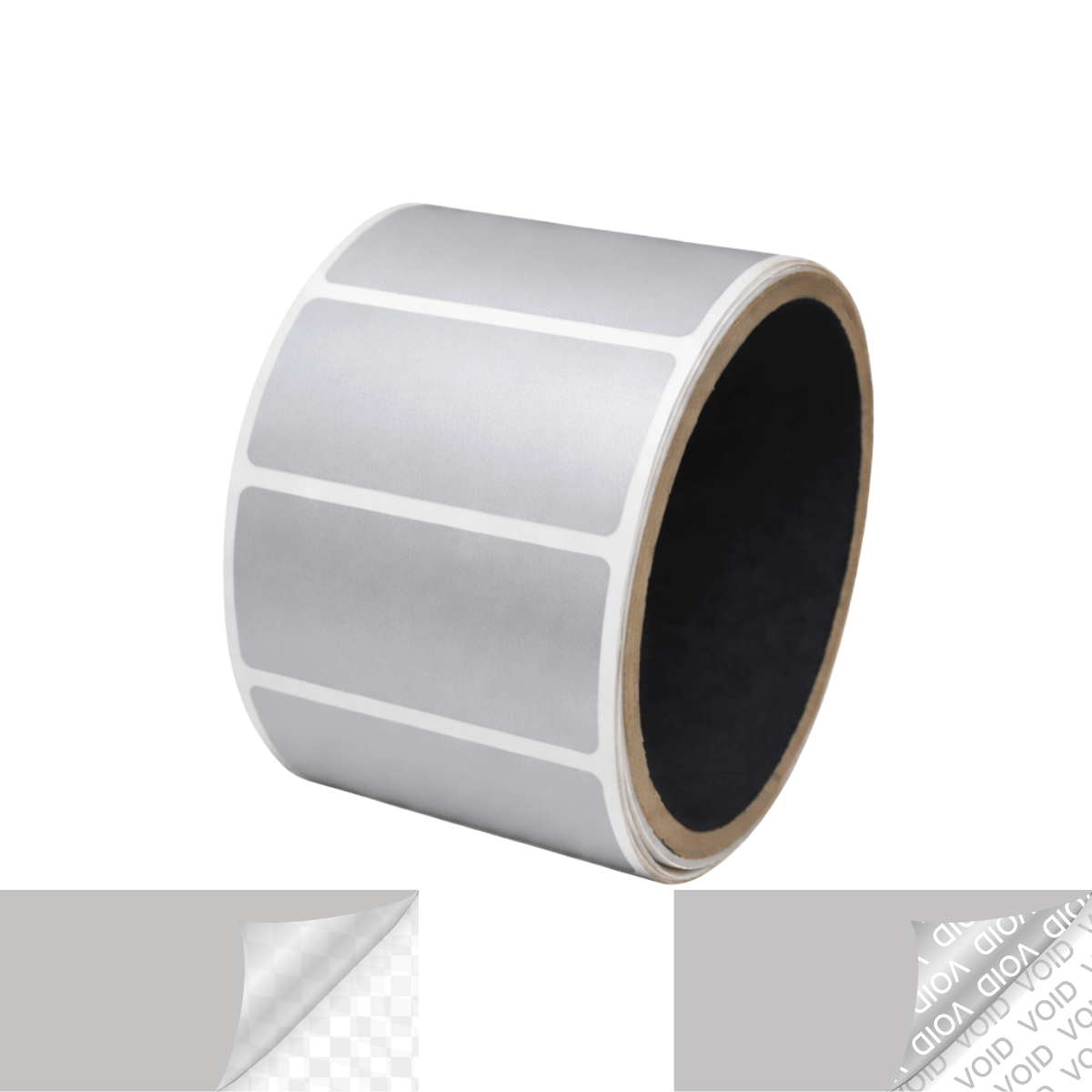 10,000 TamperVoidPro® Silver Matte Tamper-Evident Security Labels Seal Sticker, Rectangle 2" x 1" (51mm x 25mm).