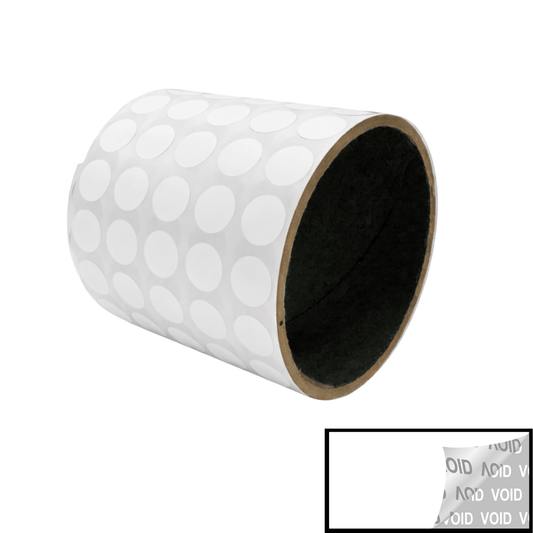 500 TamperVoidPro® White Tamper-Evident Security Labels Seal Sticker, Round/ Circle 0.5" diameter (13mm).