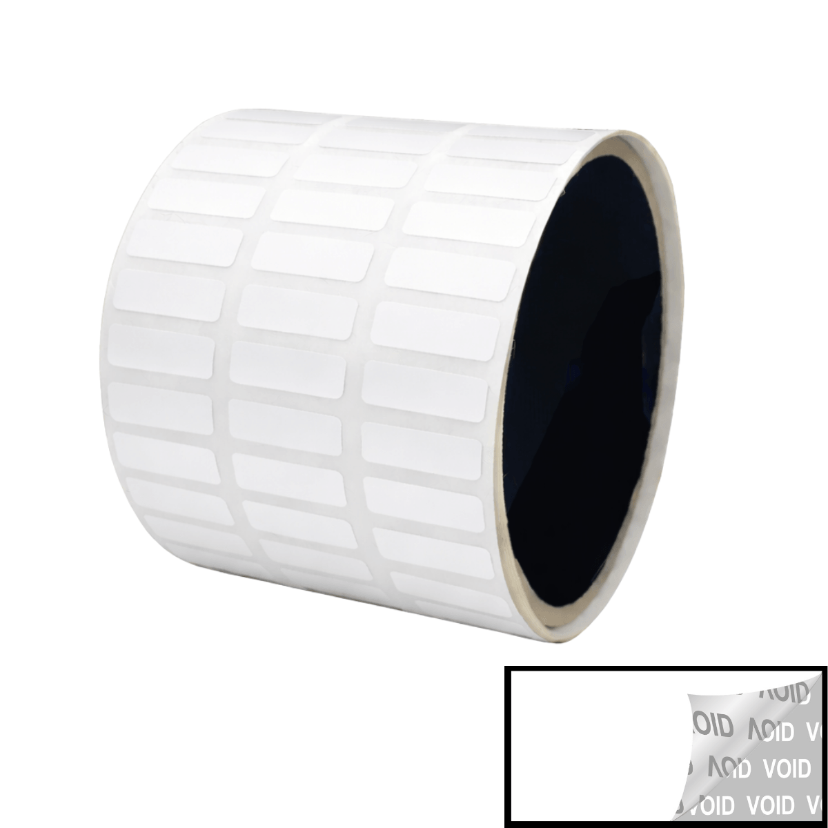 500 TamperVoidPro® White Tamper-Evident Security Labels Seal Sticker, Rectangle 0.75" x 0.25" (19mm x 6mm).