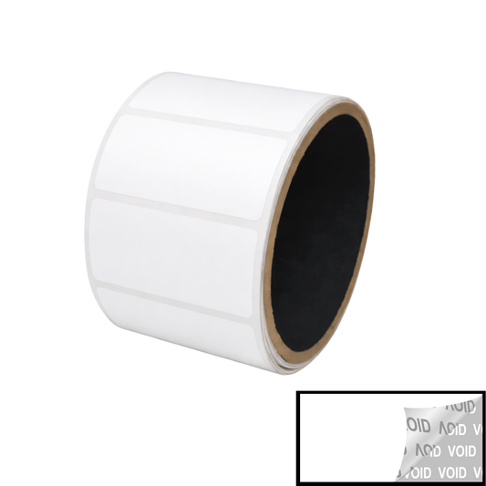 5,000 TamperVoidPro® White Tamper-Evident Security Labels Seal Sticker, Rectangle 2" x 1" (51mm x 25mm).
