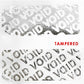 1,000 Bright TamperVoid® Metallic Silver Tamper-Evident Security Labels Seal Sticker, Rectangle 1.5" x 0.6" (38mm x 15mm).