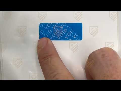 5,000 Blue TamperGuard® Tamper Evident Security Label Seal Sticker Non Residue, Rectangle 0.75" x 0.25" (19mm x 6mm). Printed: Warranty Void if Removed + Serial Number.