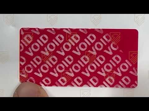 5,000 Red TamperGuard® Tamper Evident Security Label Seal Sticker Non Residue, Rectangle 2" x 0.75" (51mm x 19mm).