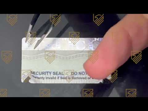 250 Security Label with Holographic Stripe Partially Destructible Size 1.3" x 0.7" (34mm x 18mm ). >Click on item details to customize.