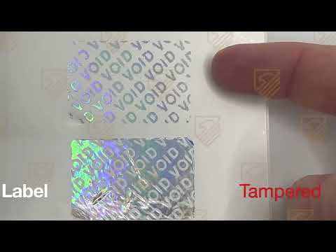 10,000 Rainbow TamperColor® Tamper Evident Security Label Seal Sticker, Rectangle 2" x 1" (51mm x 25mm). Custom Print. >Click on item details to customize it.