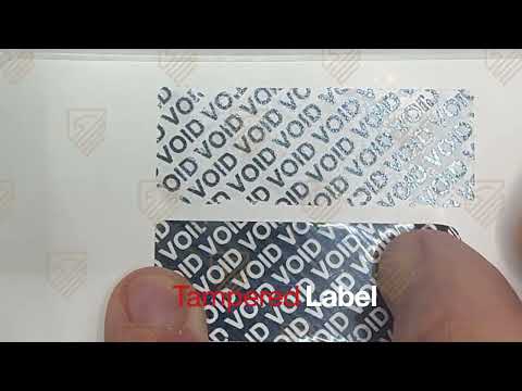 10,000 Tamper Evident Holographic Bright Black Security Label Seal Sticker, Rectangle 2" x 0.5" (51mm x 13mm). Printed: Warranty Void if Removed + Serial Number