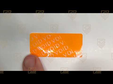 250 Non Residue Orange Tamper-Evident Stickers TamperGuard® Security Label Seal , Rectangle 2" x 0.5" (51mm x 13mm) >Click on item details to customize.
