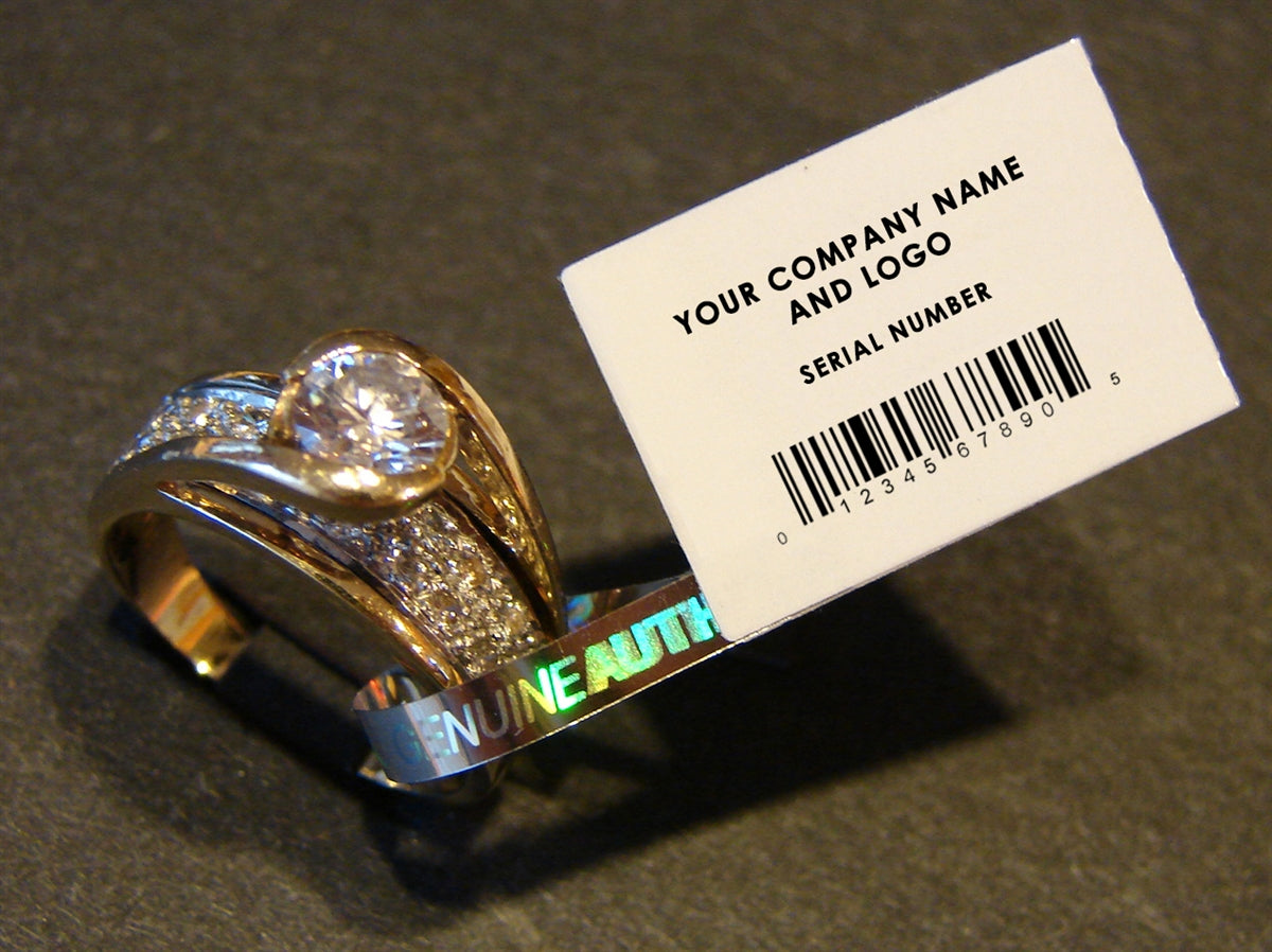 10,000 Security Tag for Jewelry, Tamper Evident with Custom Printing. >Click on item details to customize.