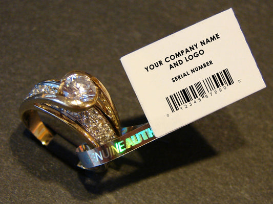 250 Custom Print Jewelry Security Tag, Tamper Evident. >Click on item details to customize it.